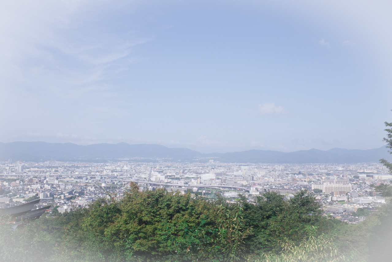 伏見稲荷大社の稲荷山の四ツ辻からの眺望。